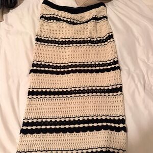 Black and Cream Crochet Skirt